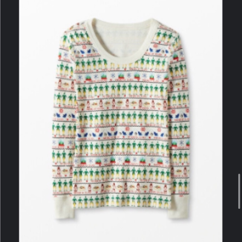 Hanna Andersson Elf Fairisle Long John Organic Cotton Top Size Extra Large